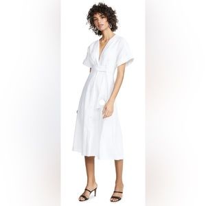 NWT. White Linen Equipment Femme Nauman Dress. Size 8